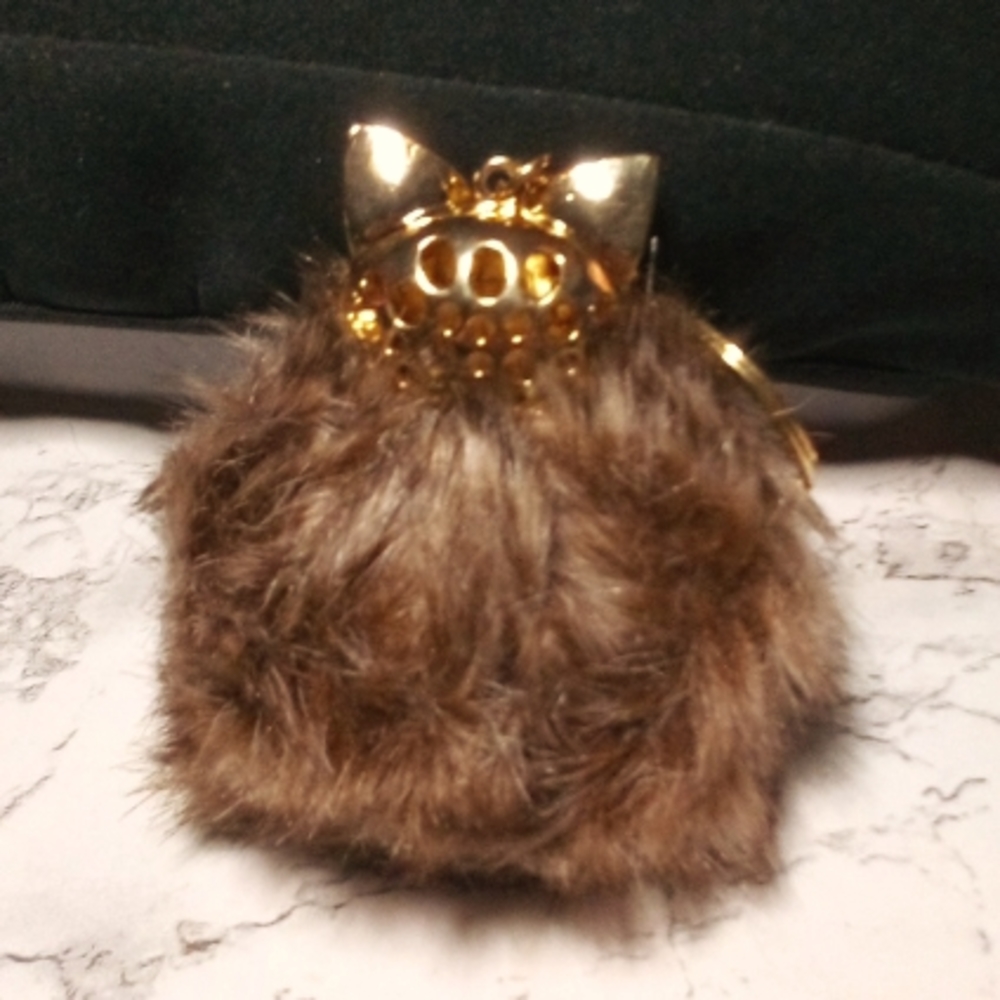 Very cute fox head with furry ball body key chain/purse charm - Picture 2 of 7